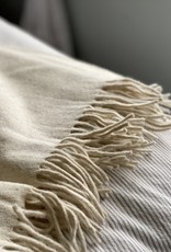 Rustic Wool Blanket Cream 43x86in