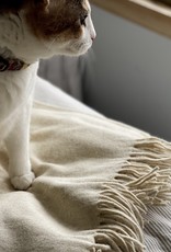 Rustic Wool Blanket Cream 43x86in