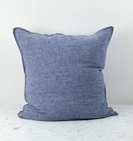 Linge Particulier French Linen Pillow Cover - 25" - Blue Chambray