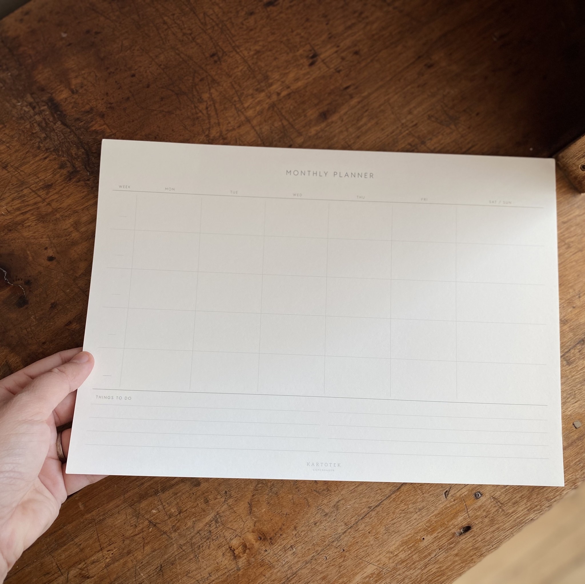 Simple Danish Monthly Planner Pad - Green - A4 - 8x12"