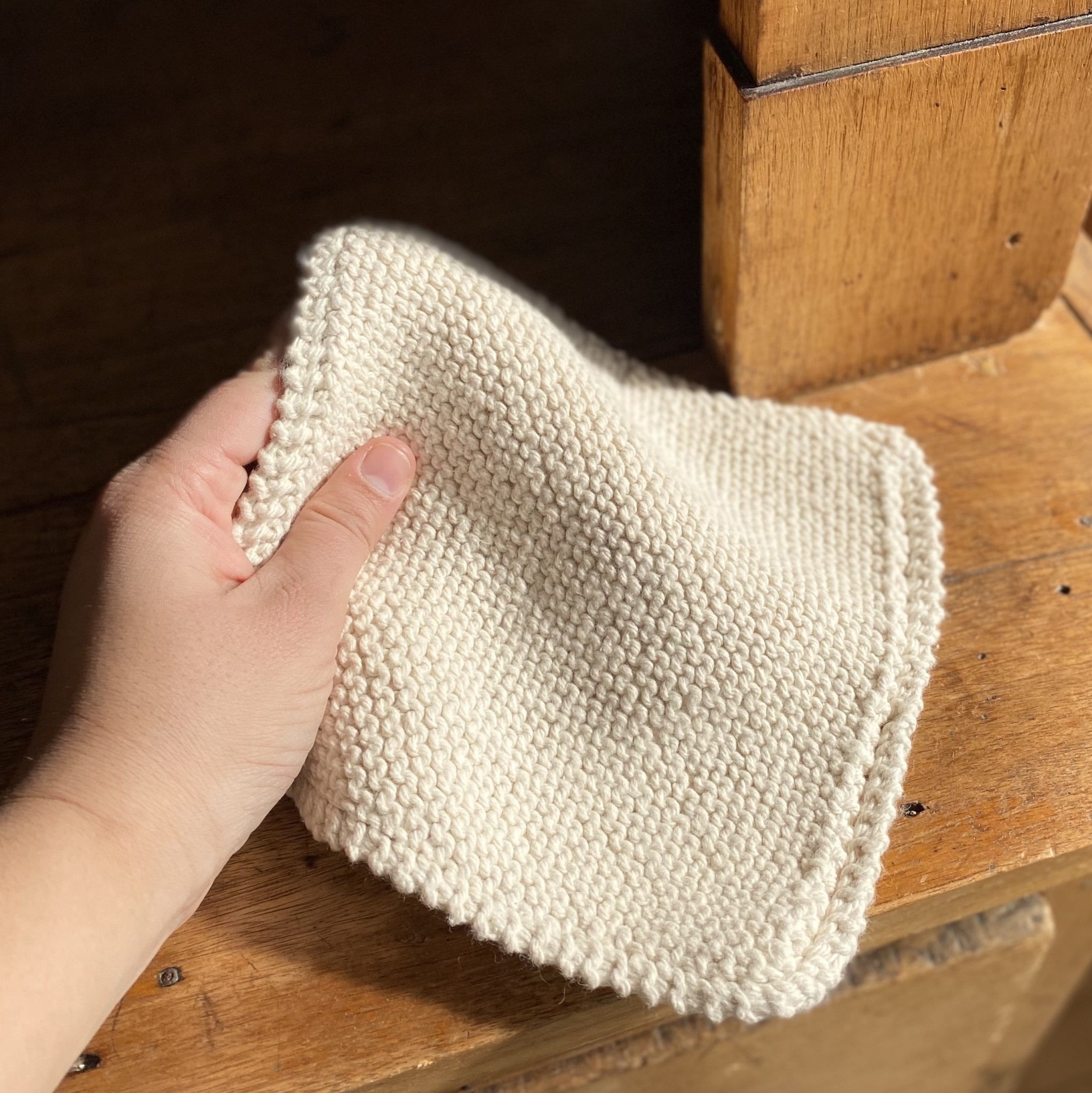 Hand Knit Organic Cotton Scrubbing Pad - Square - Individual