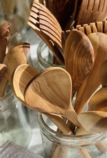 Kenyan Olivewood Deep Bowl Chunky Cooking Spoon - 11"