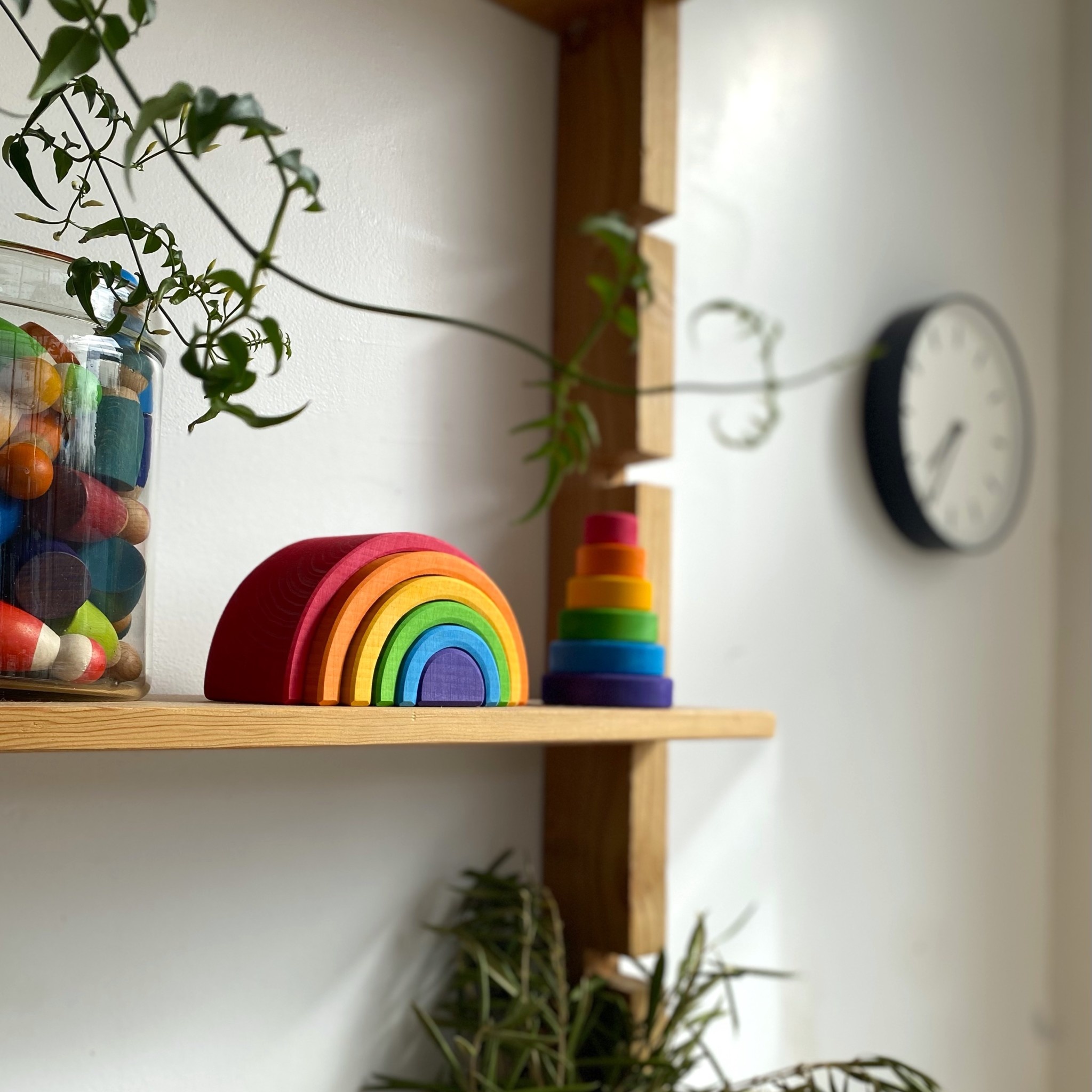 Grimm's Toys Grimm's Wooden Rainbow Small 6 Piece Set 4in