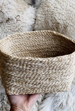 Jute Square Storage Basket  Low- 7 x 7 x 5"