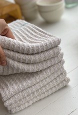 Iris Hantverk Swedish Recycled Cotton Waffle Weave Cleaning Dish Cloth with Green Stripe 22 x 18"