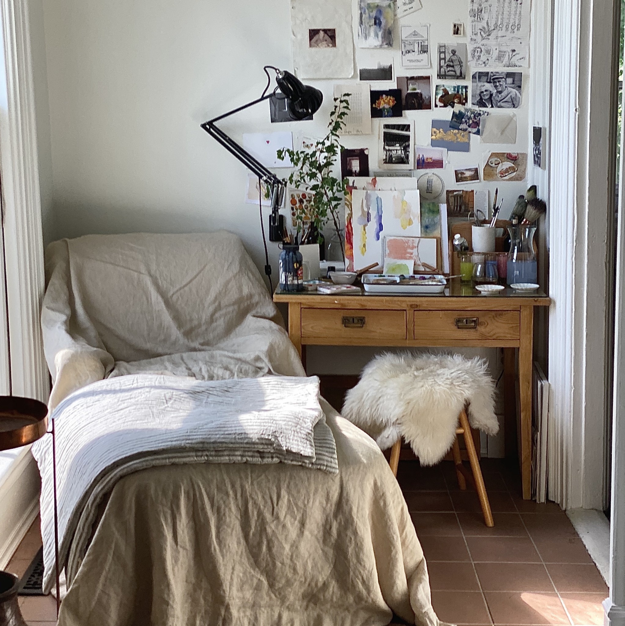 Natural White Rustic Sheepskin