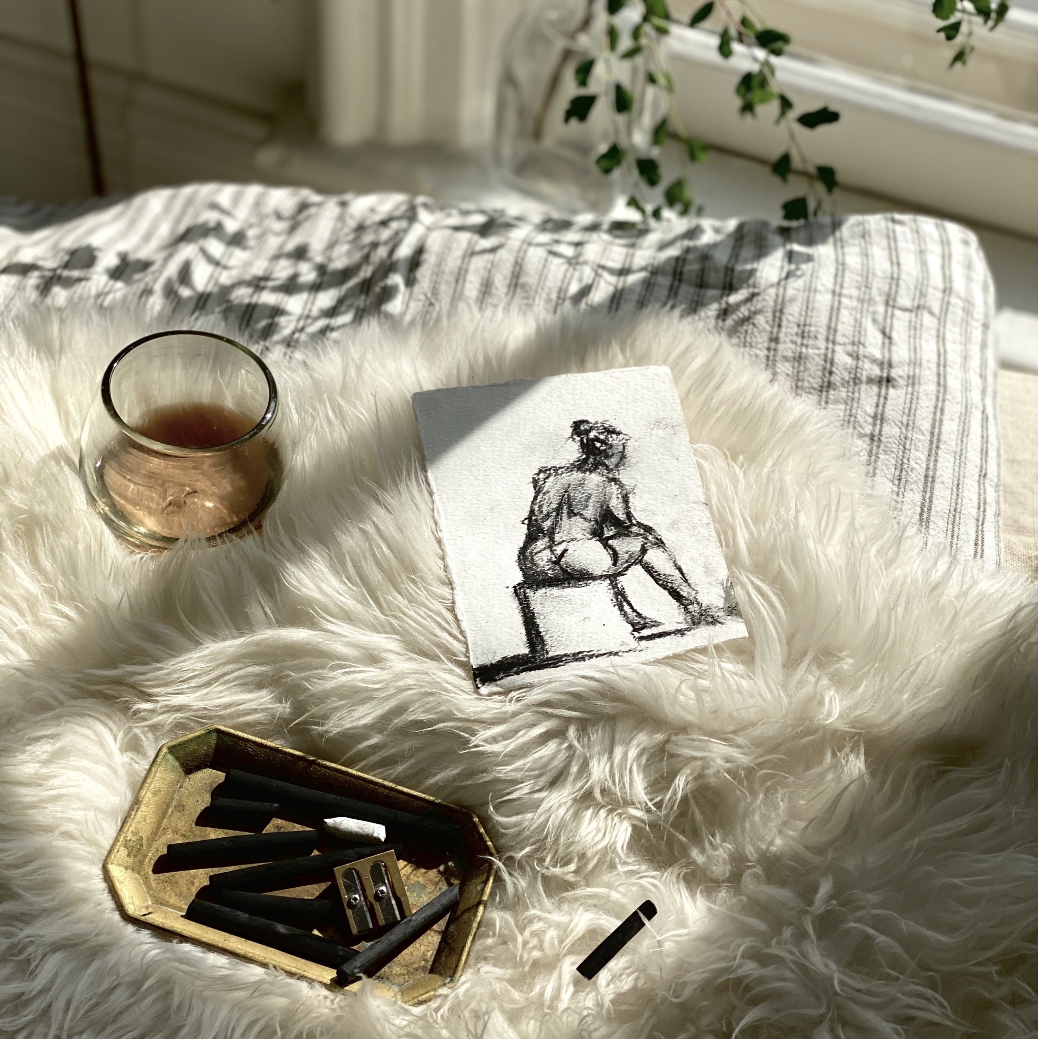 Natural White Rustic Sheepskin