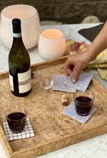 Lithuanian Linen Coaster - Grey + White Stripe