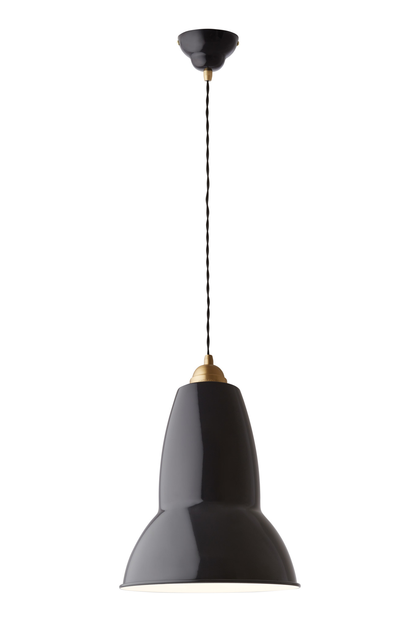 Anglepoise PREORDER Original 1227 Maxi Pendant Lamp - Jet Black with Brass