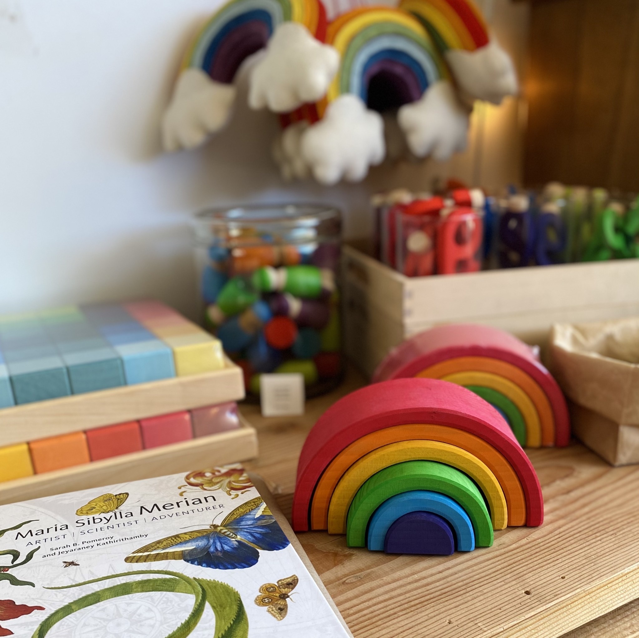 Grimm's Toys Grimm's Wooden Rainbow Small 6 Piece Set 4in