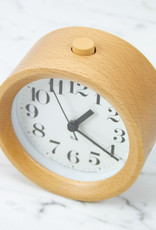 Lemnos Clocks Japanese Beechwood Riki Alarm Clock - Natural - 4.5"