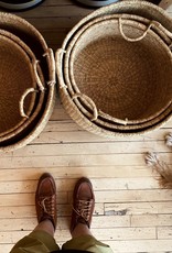 Natural Woven Grass Floor Basket - approx. 18"D