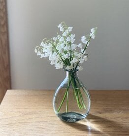 Handblown Mexican Recycled Curved Glass Bud Vase 4.5in