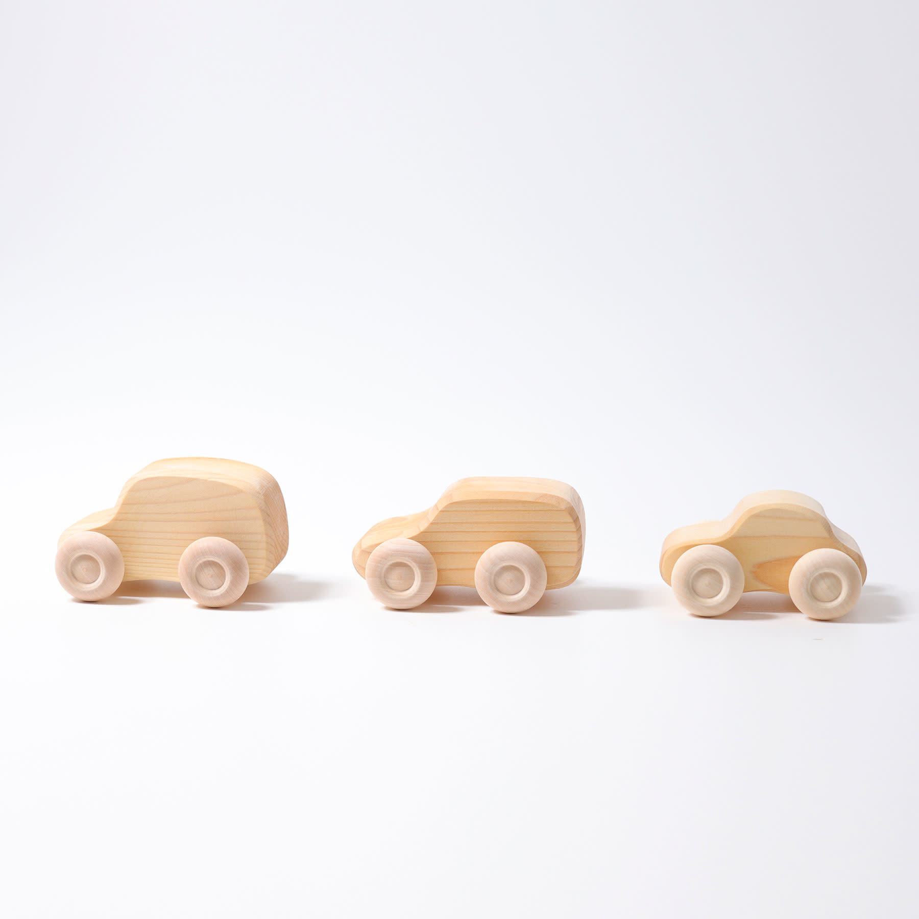 Grimm's Toys Little Wooden Car - Natural - Individual Assorted Shapes