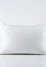 Standard or Queen - White - Linen + Silk Flip Pillowcase