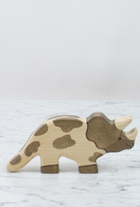 Holztiger Grey + White Spotted Triceratops Dinosaur