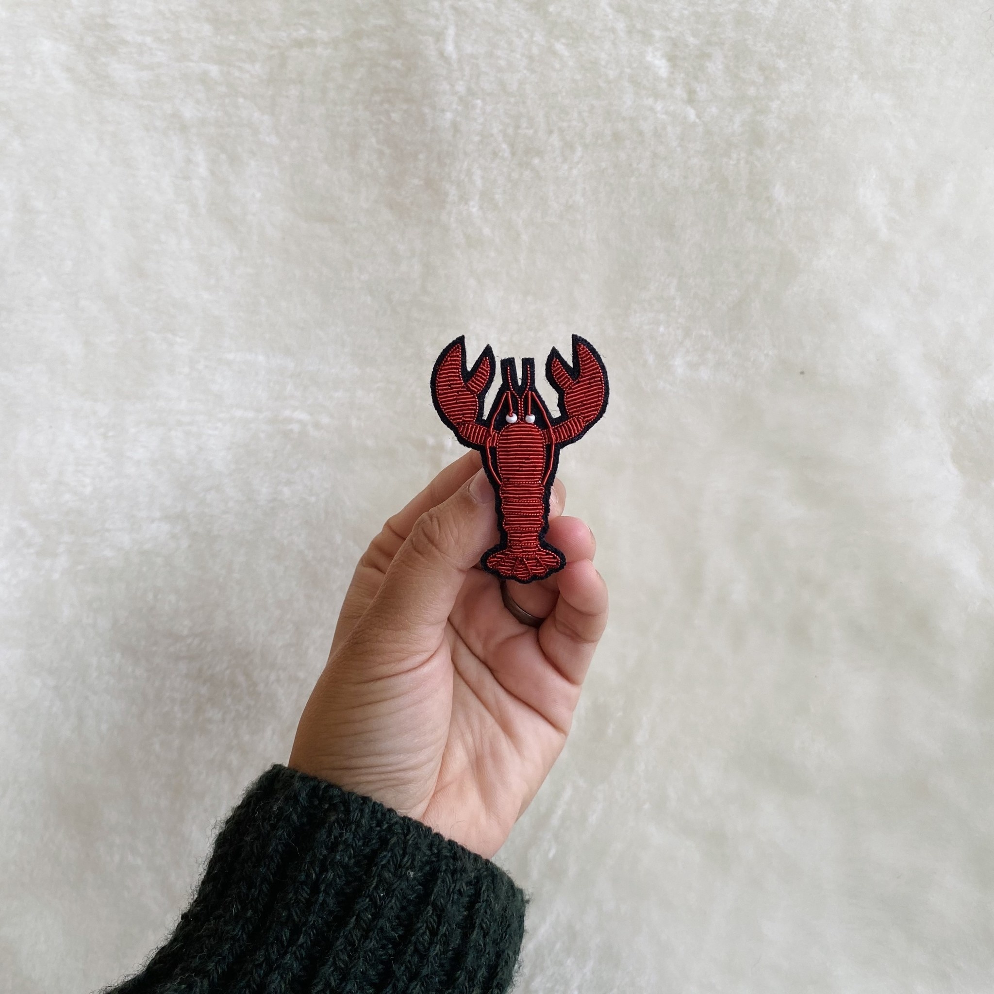 Large Pin: Lobster - Red