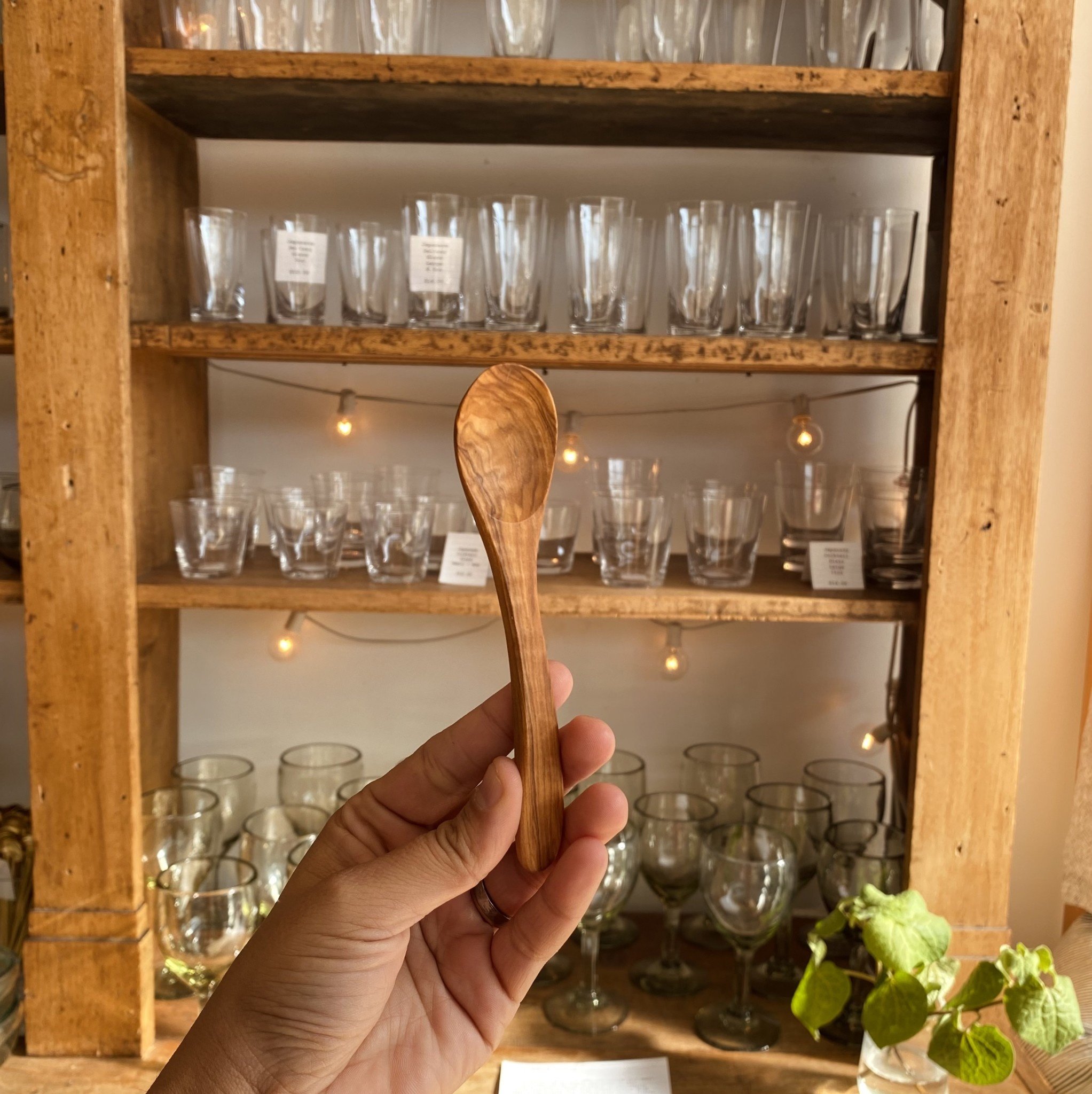 Natural Olivewood Olivewood Small Coffee Baby Stirring Spoon - 5.25"