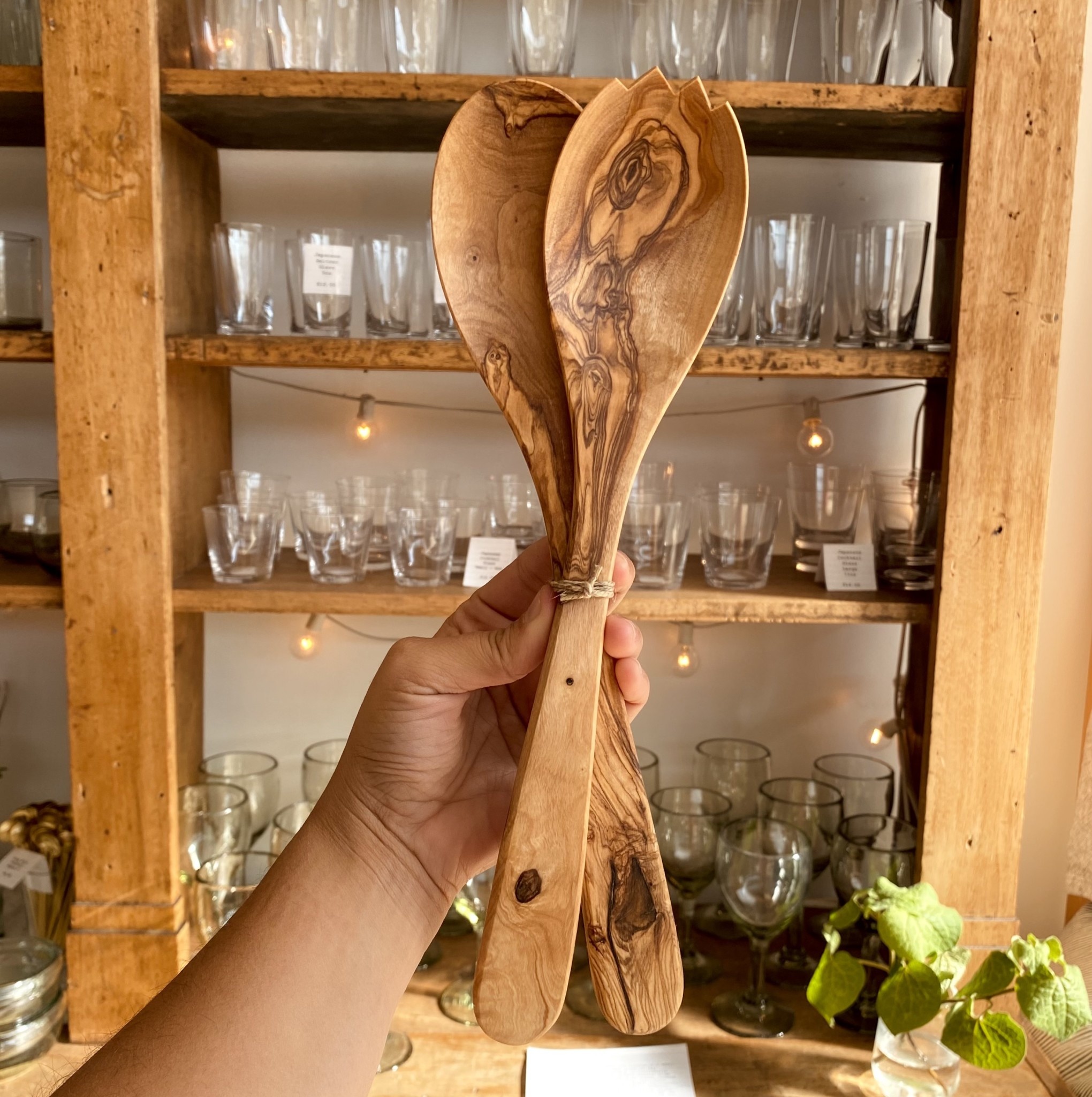 Olivewood Salad Servers - 12"