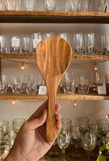 Medium Round Olivewood Serving Spoon or Rice Paddle - 9"