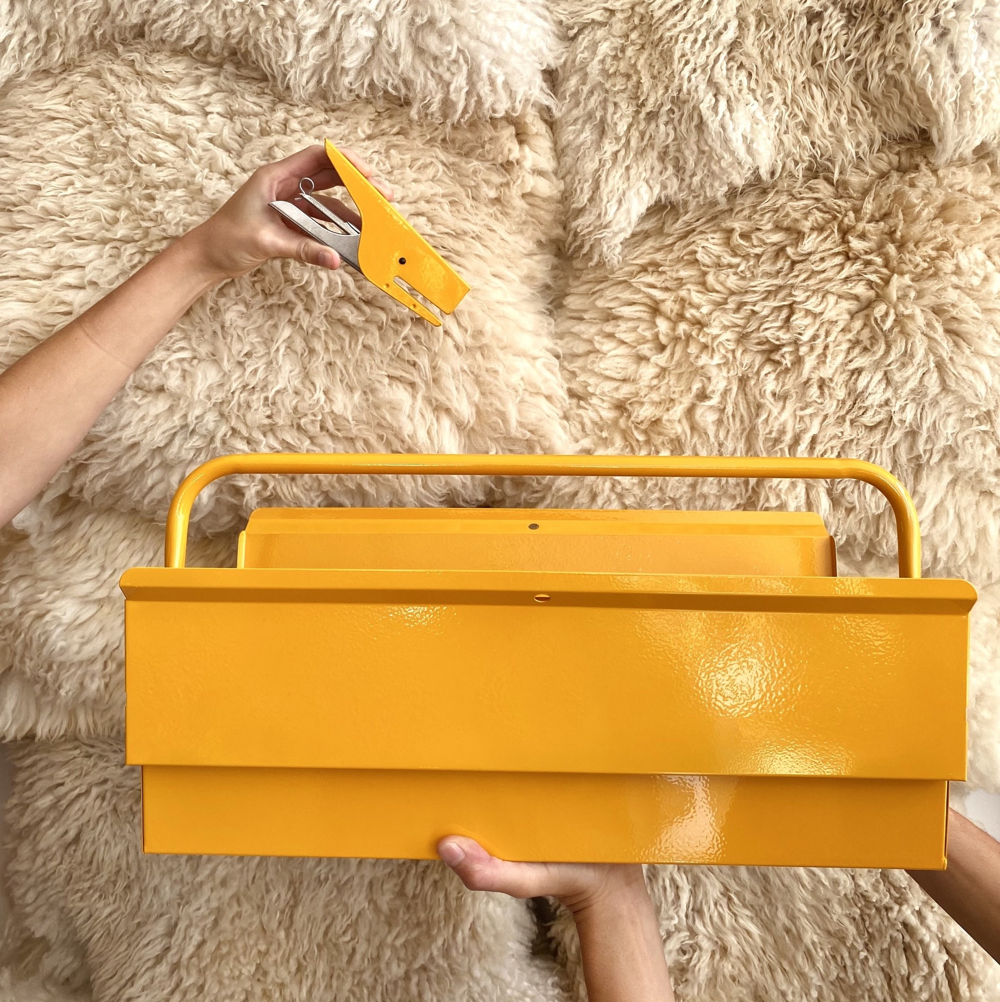 Metal Plus Italy Italian Single Layer Steel Tool Box - Yellow