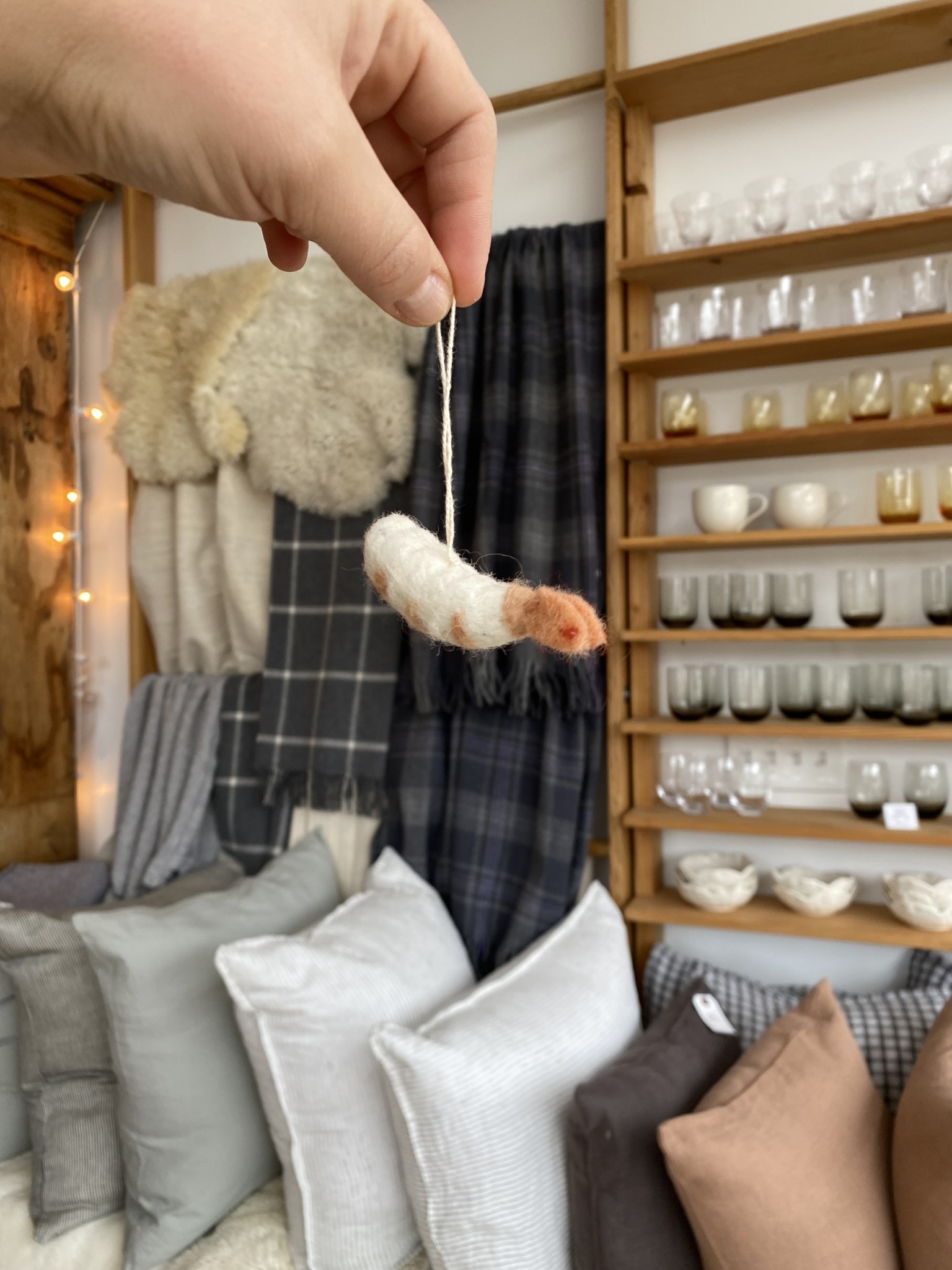 PetitFelts Shrimp Ornament