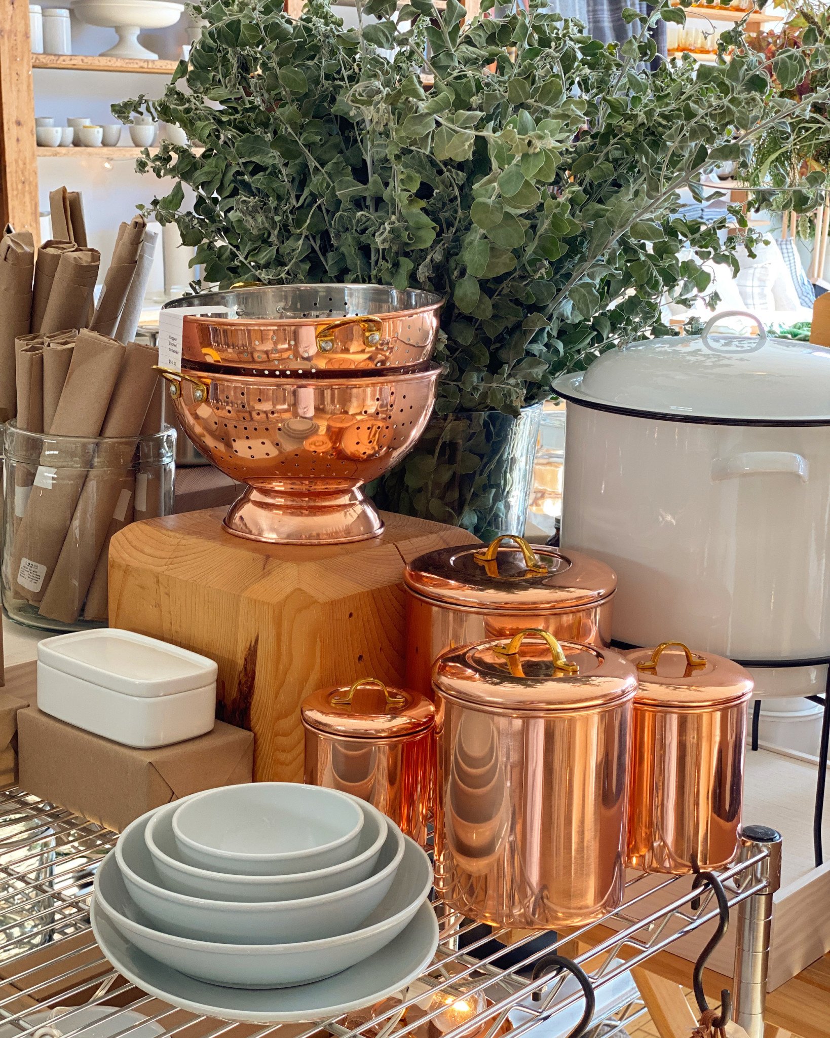 Copper Canister Brass Handle 1qt Extra Small - 4.75"