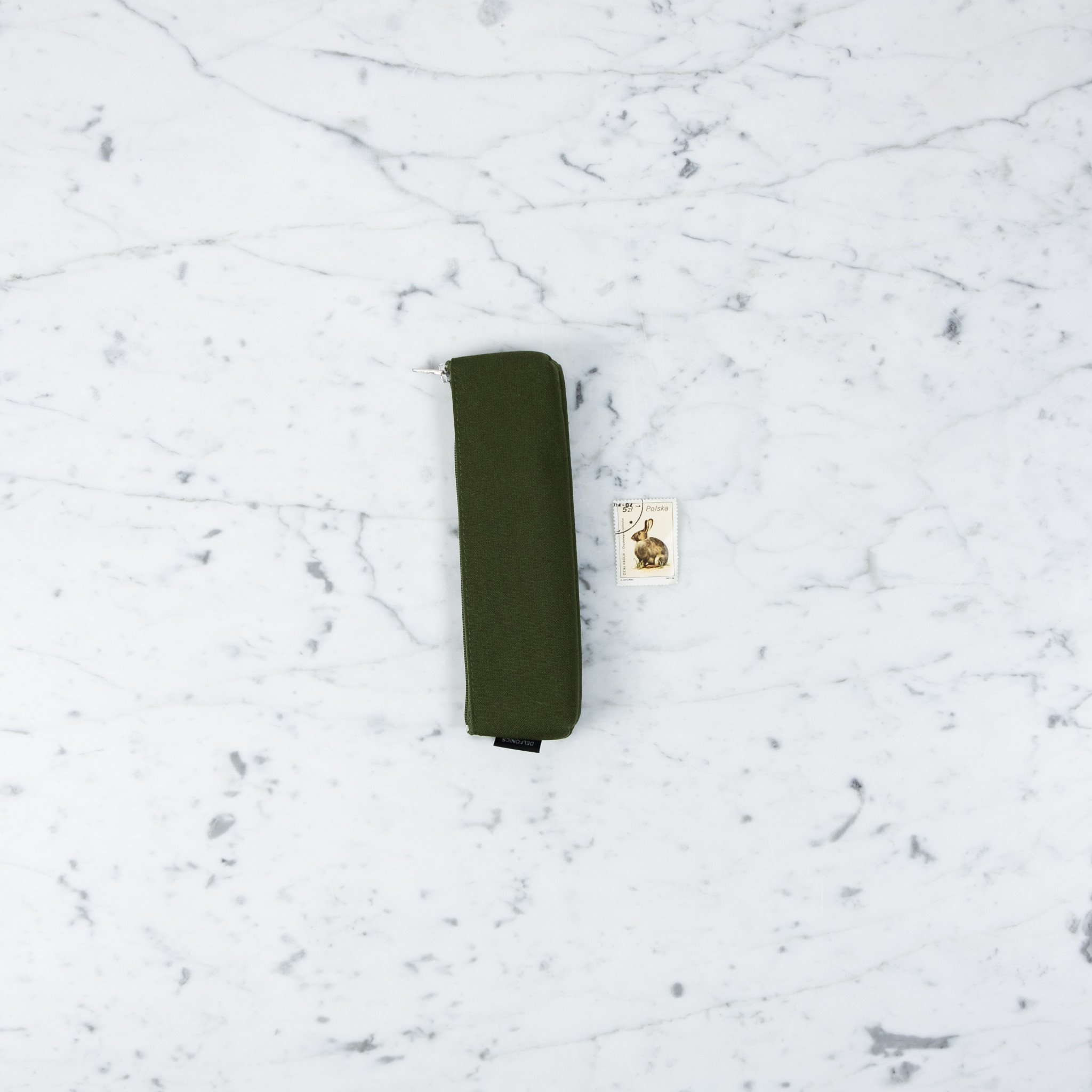 Delfonics Canvas Zipper Round Pouch - Olive