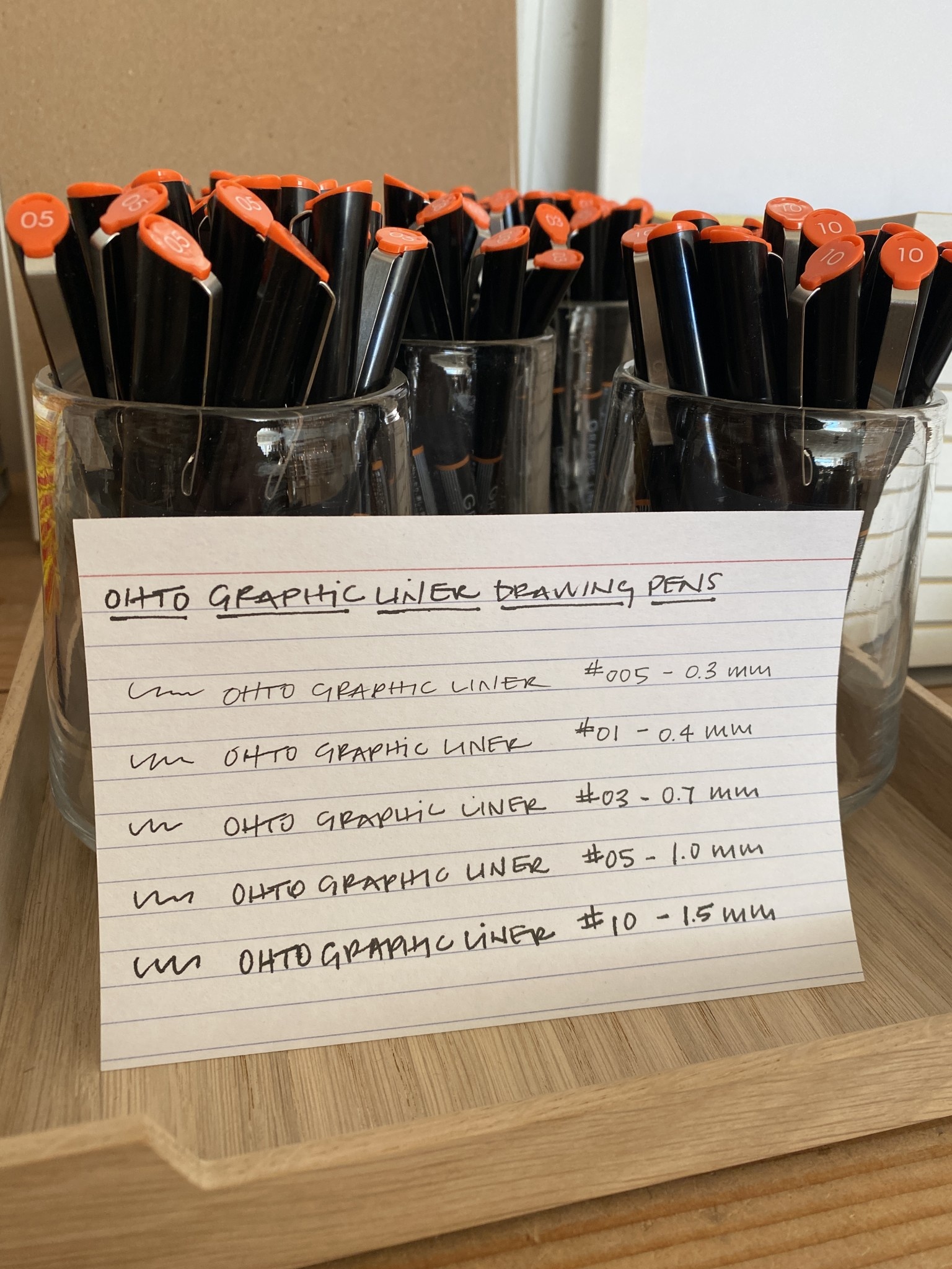 Ohto Pens 03 - Ohto Graphic Liner Needle Point Drawing Pen - 0.7mm - Black Ink