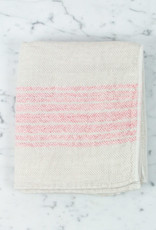 Japanese Flax Line Towels - Pink + Beige