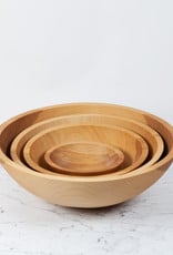 Turned Wood Beechwood Bowl - 17"