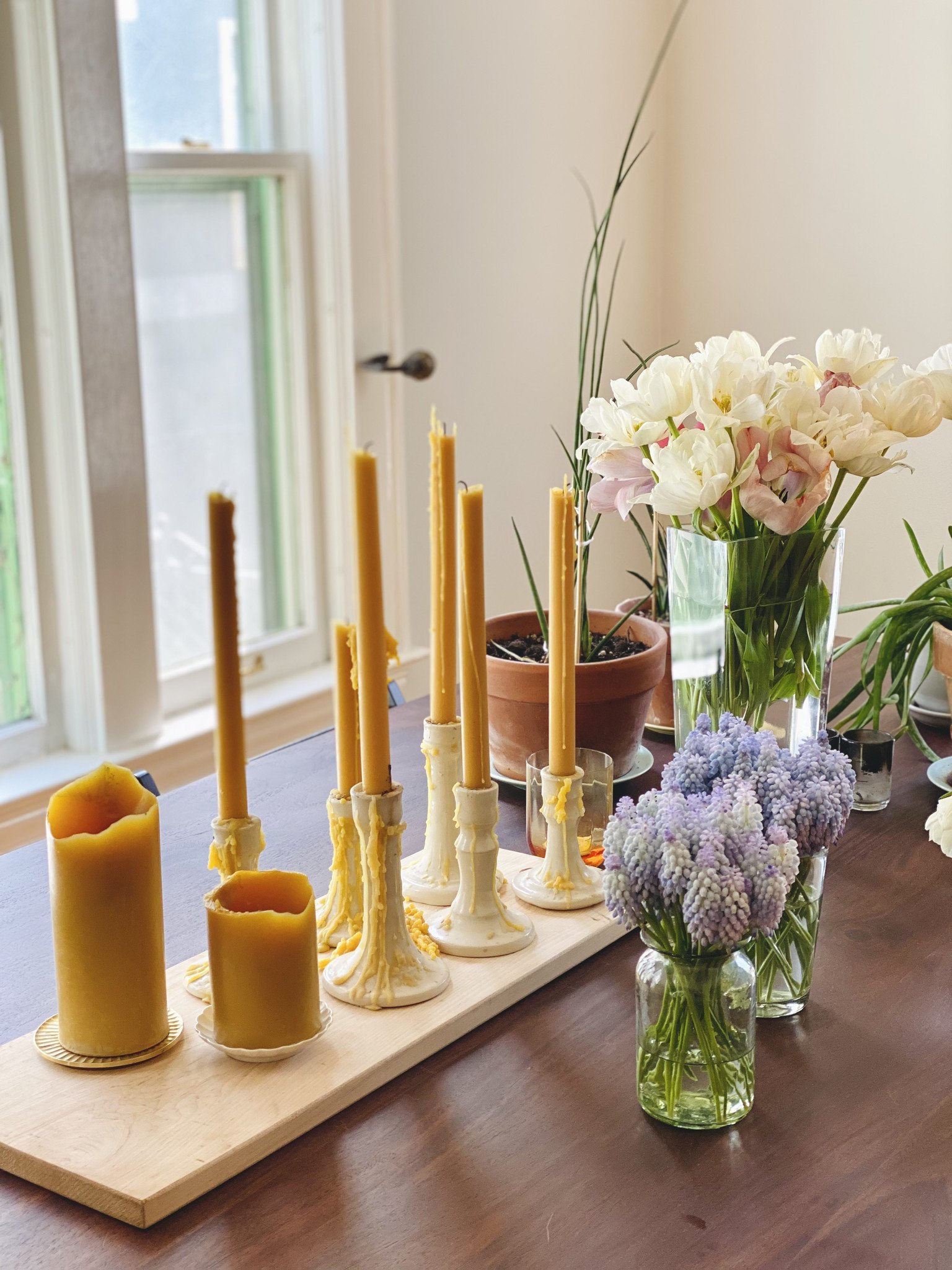 Beeswax Pillar Candles (Medium) — ~ Pure Raw Beeswax~ ~Casper Candles~