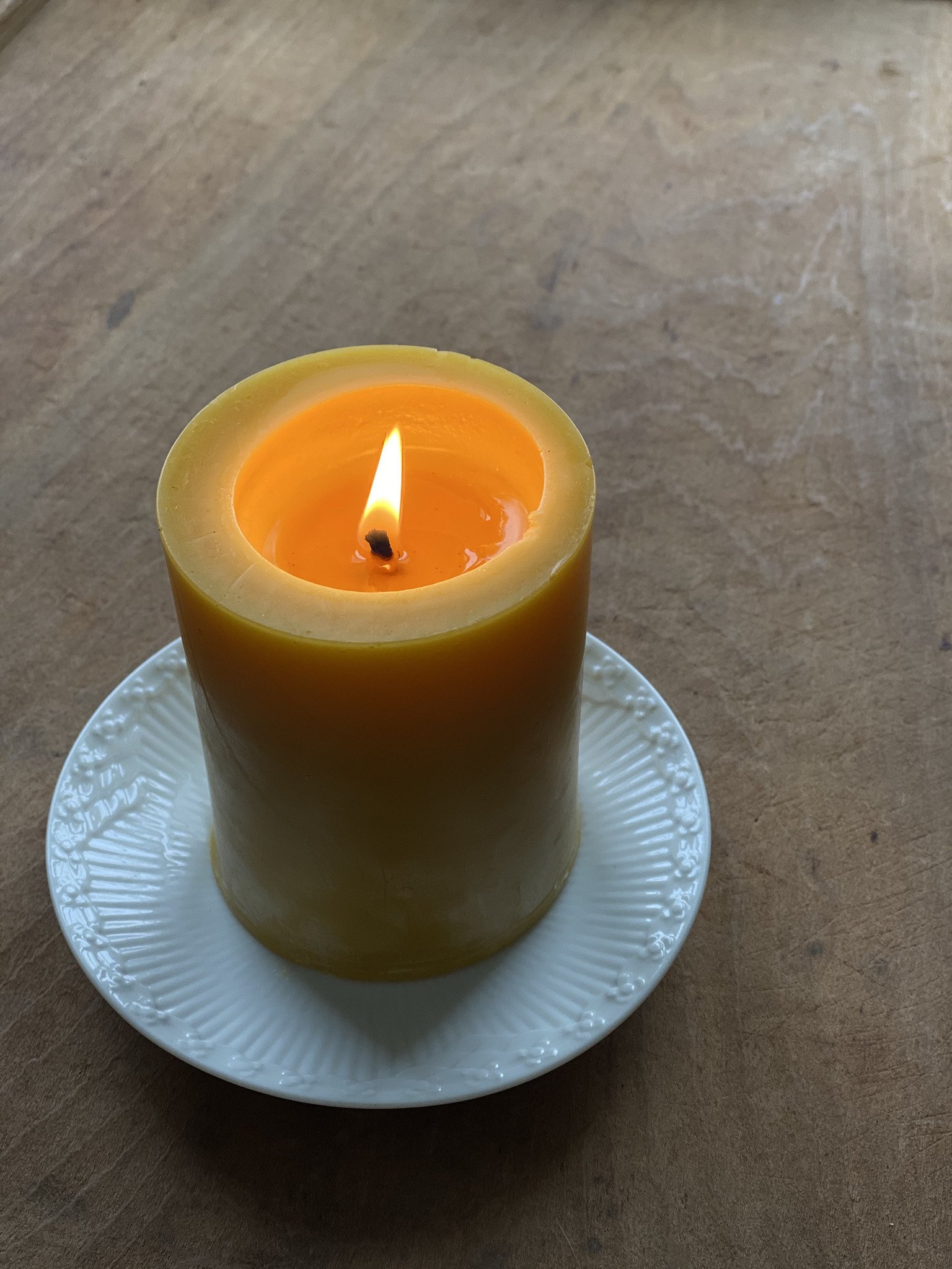 100% Pure Beeswax Pillar Candle-extra large 3 wick Beeswax Pillar  Candle-Pure Organic Beeswax Candle-extra large 6” diameter up to 8” tall