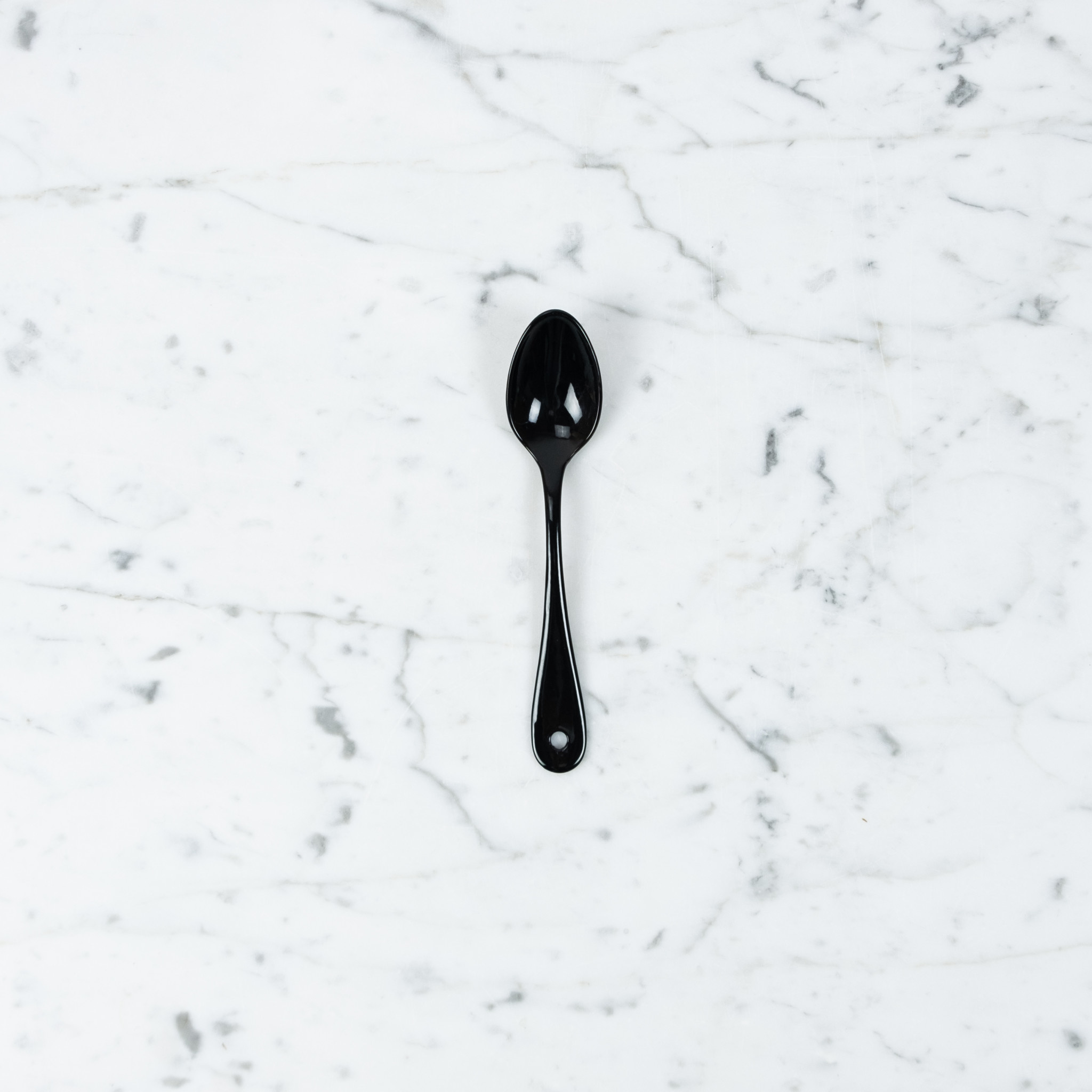 Black Enamel Tea Spoon 5.5"