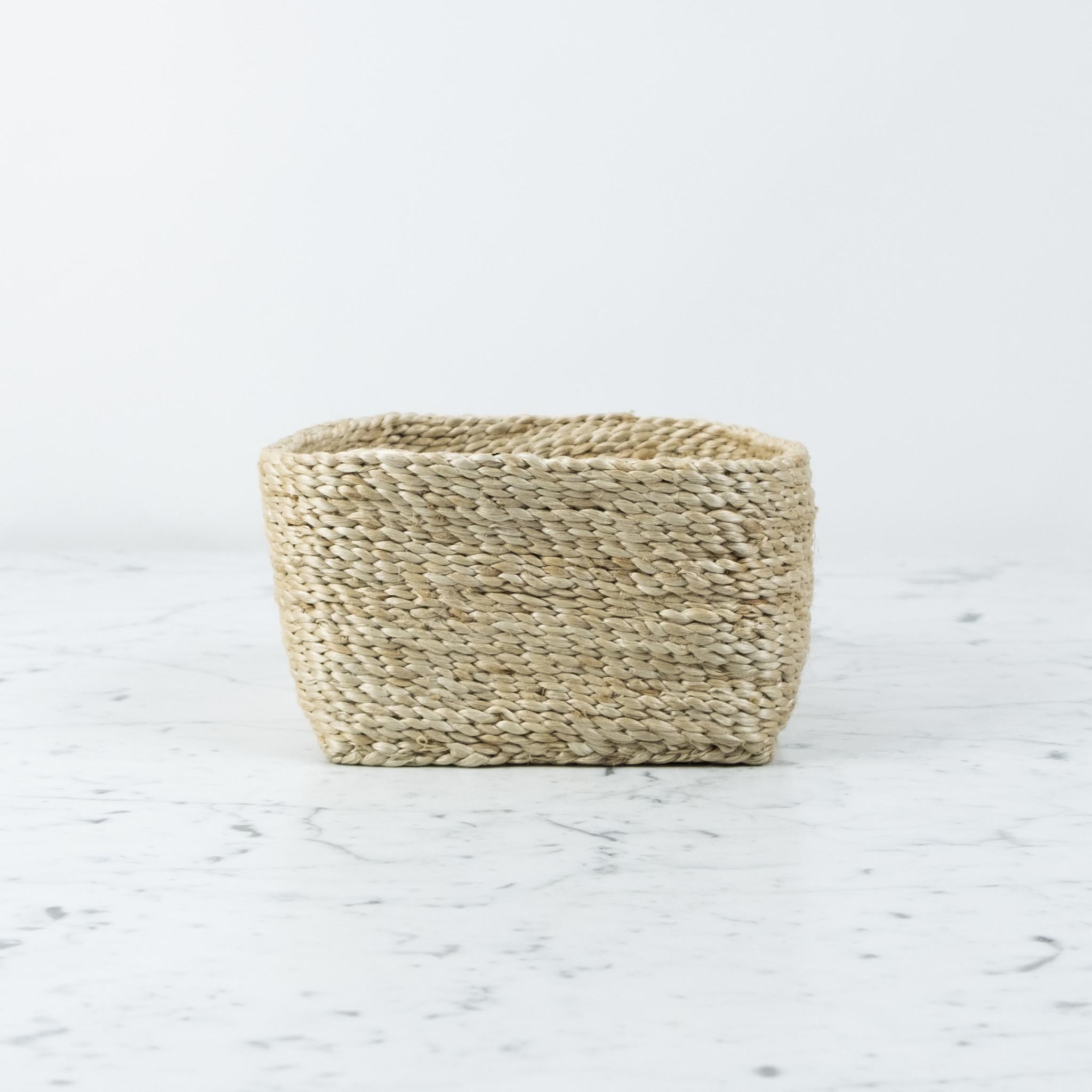 Jute Square Storage Basket  Low- 7 x 7 x 5"