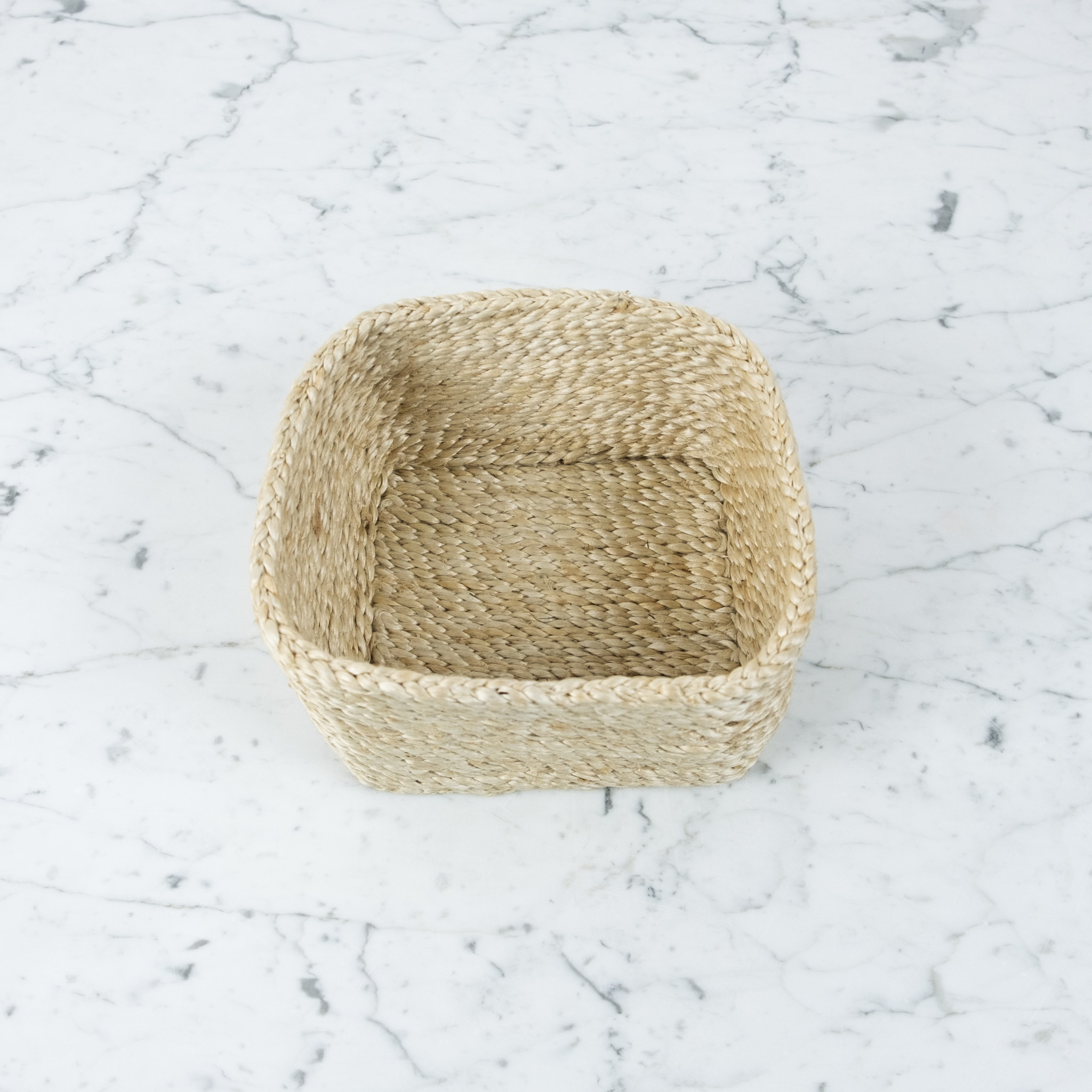 Jute Square Storage Basket  Low- 7 x 7 x 5"