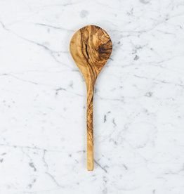 Hand Carved Generous Round Olivewood Serving Spoon - 10"