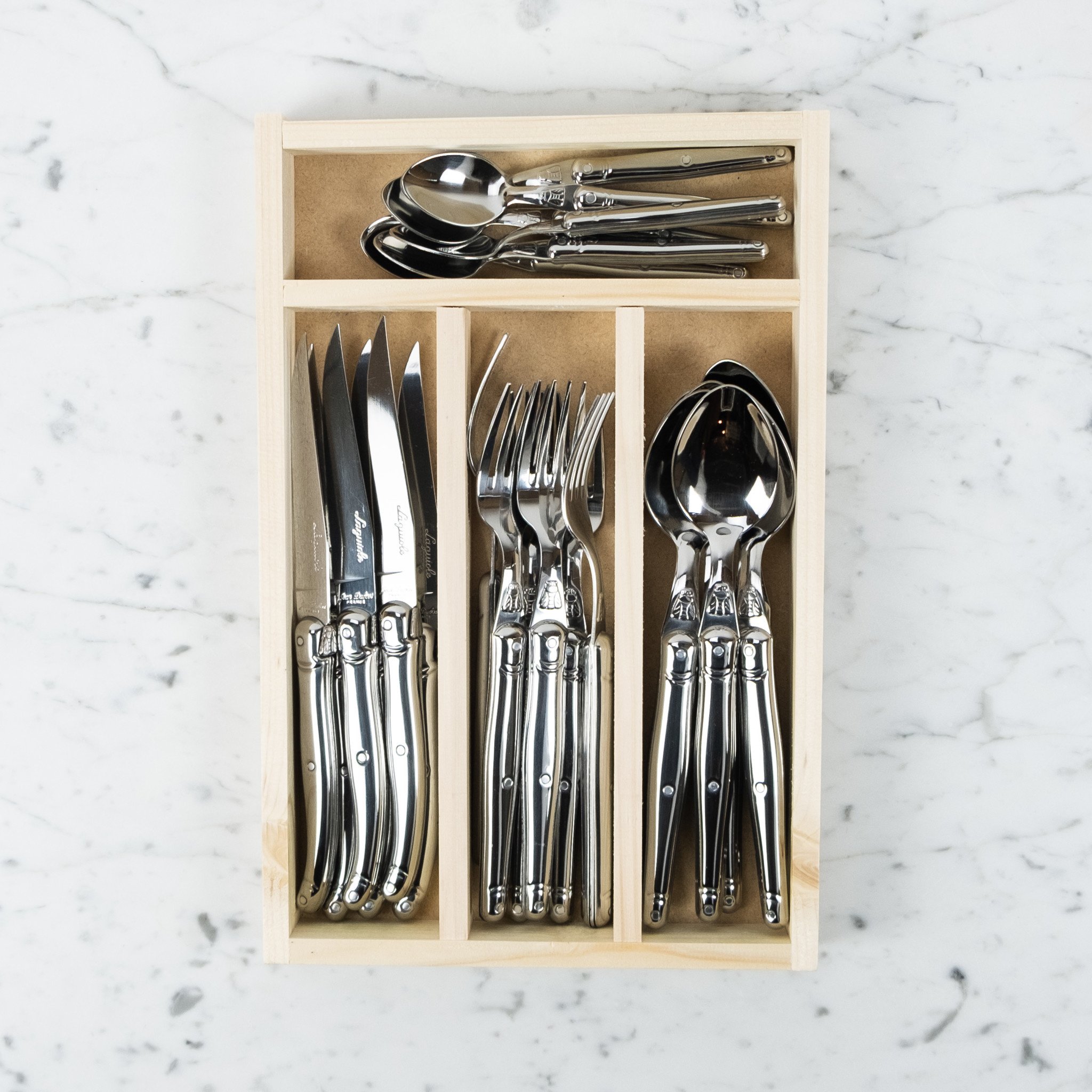 Jean Dubost 24 Piece Everyday Flatware Set- Stainless Steel Handles
