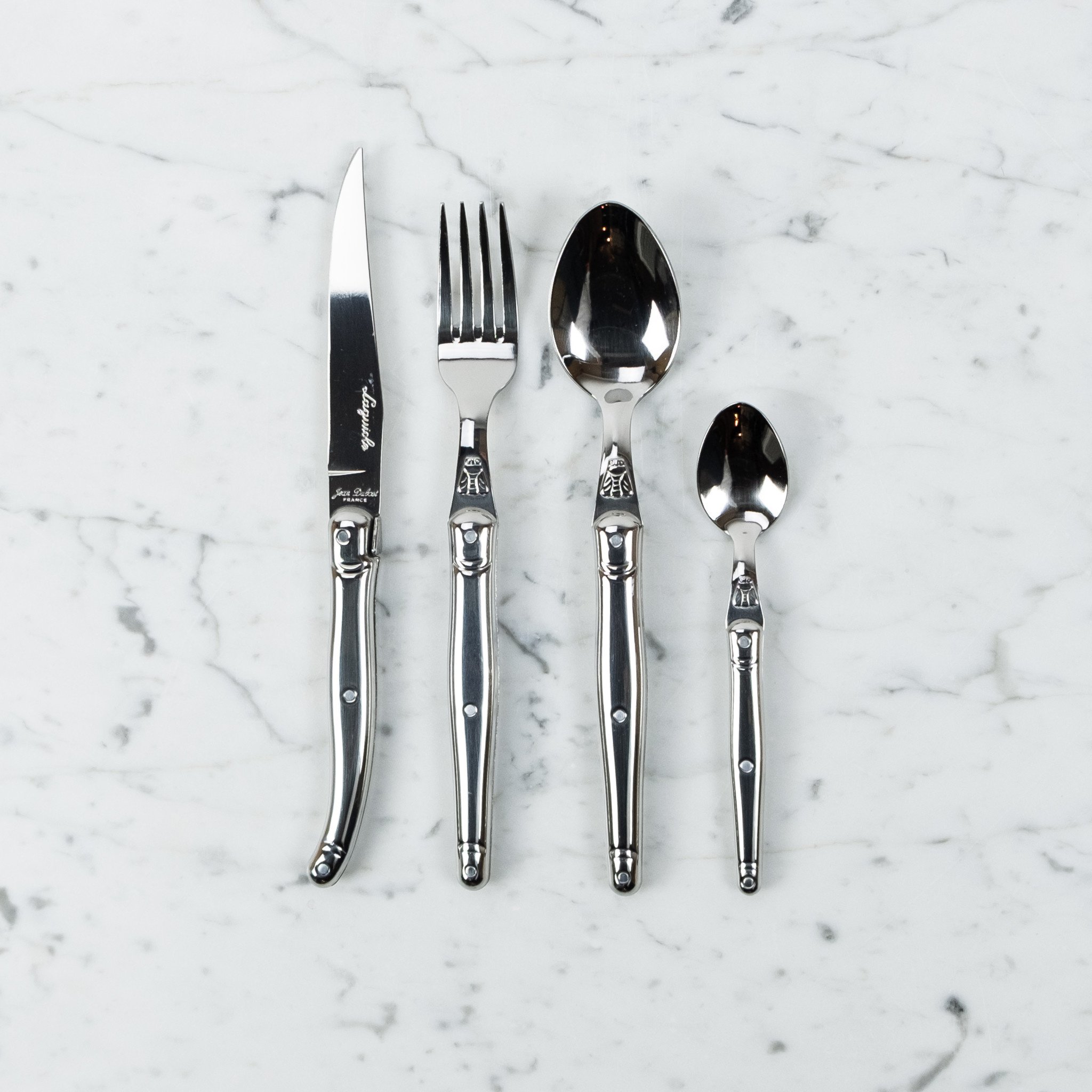 Jean Dubost 24 Piece Everyday Flatware Set- Stainless Steel Handles