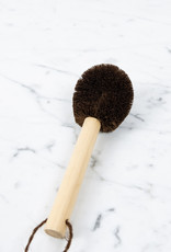 Little Japanese Hemp Palm Scrubber Brush with Wood Handle - 6"