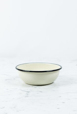 Enamel Low Bowl - Cream + Black
