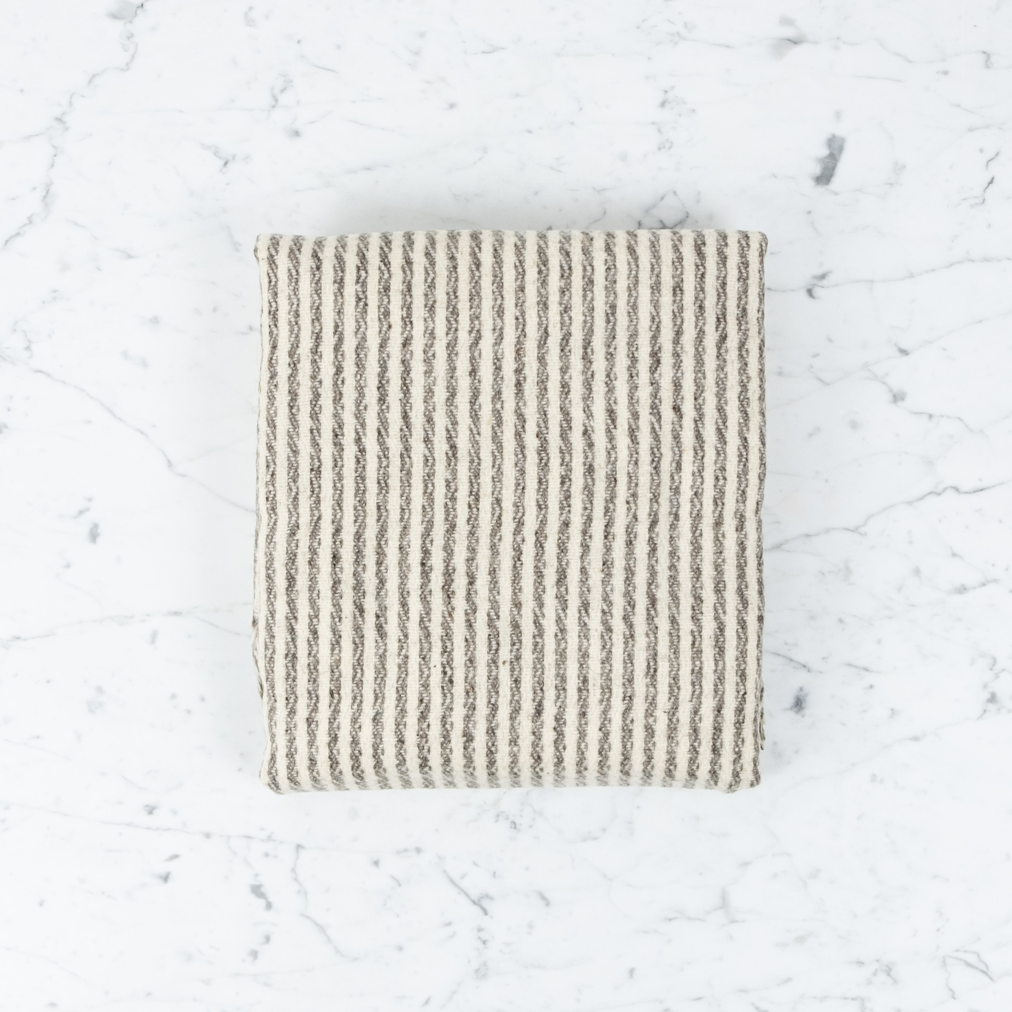 Rustic Wool Blanket - Grey Thin Stripe 43" x 86"