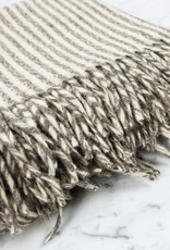 Rustic Wool Blanket - Grey Thin Stripe 43" x 86"
