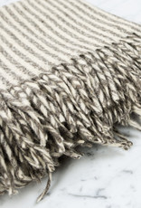 Rustic Wool Blanket - Grey Thin Stripe