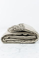 Rustic Wool Blanket - Grey Thin Stripe 43" x 86"