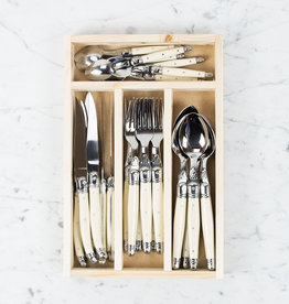 Jean Dubost 24 Piece Everyday Flatware Set with Ivory Handles