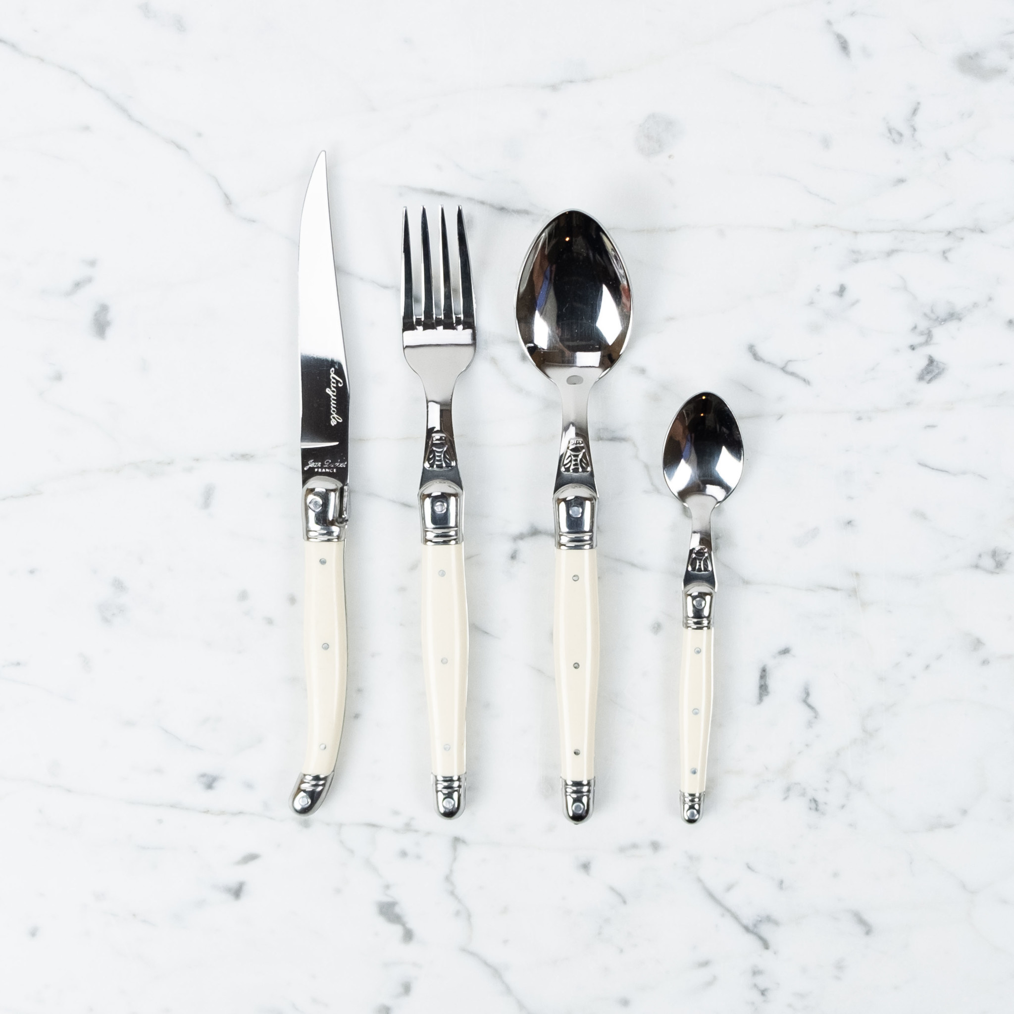 Jean Dubost Jean Dubost 24 Piece Everyday Flatware Set with Ivory Handles