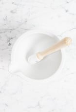Laboratory Porcelain Mortar + Pestle with Wooden Handle - 1.75 cups