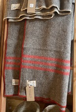 MacAusland MacAusland Wool Lap Blanket Dark Grey with Red Stripes