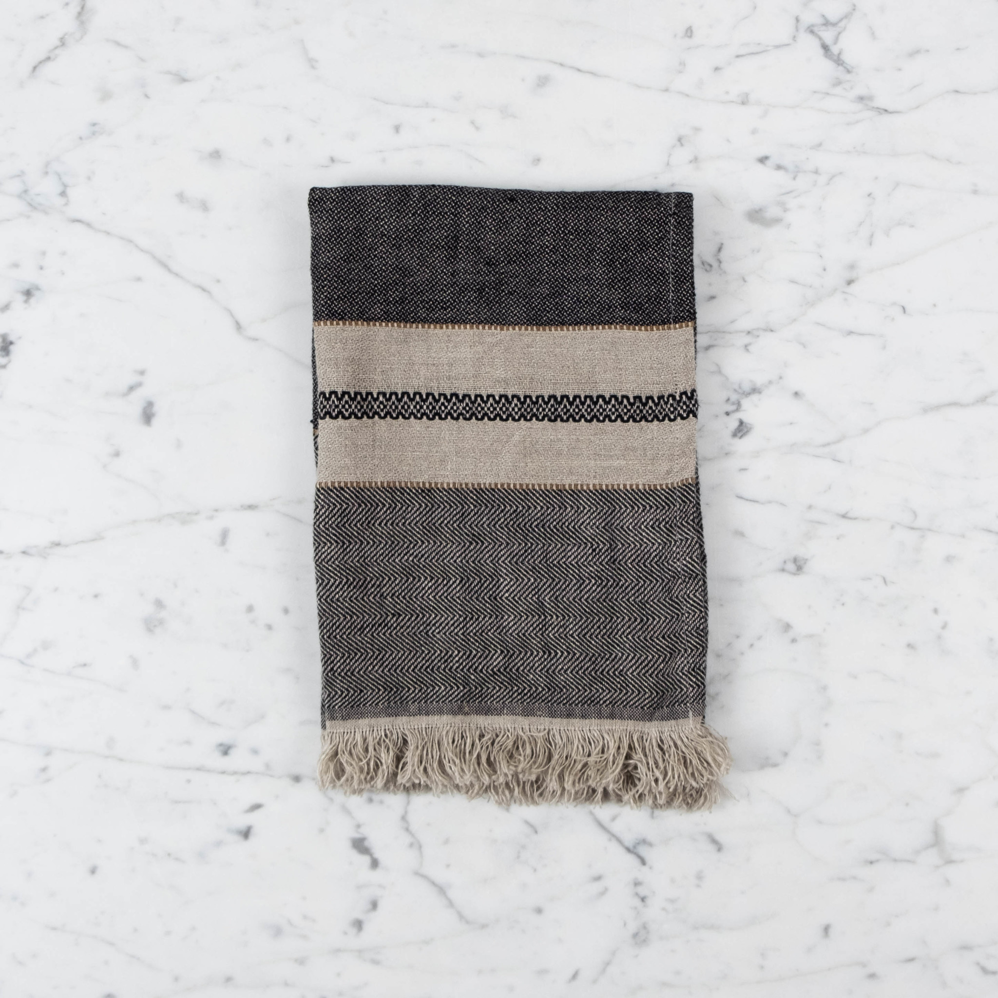 Libeco Home Belgian Linen Fouta Hand Towel - Tack Stripe - 14 x 20"